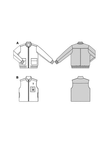 Patrón de chaqueta y chaleco - Burda 5681
