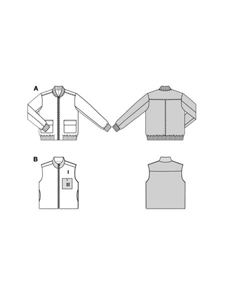 Patrón de chaqueta y chaleco - Burda 5681