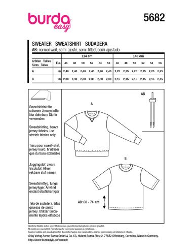 Patrón de camiseta - Burda 5682