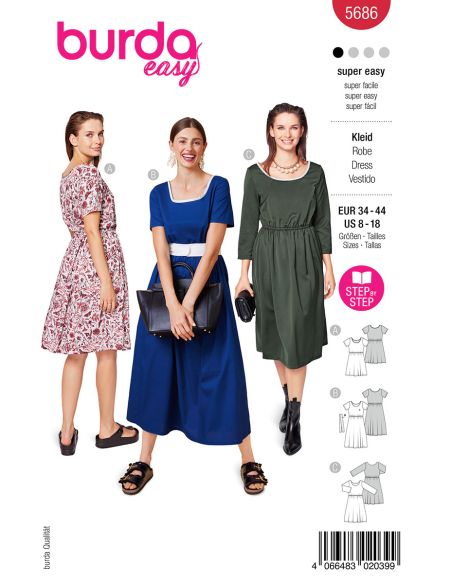 Patrón de vestido - Burda 5686
