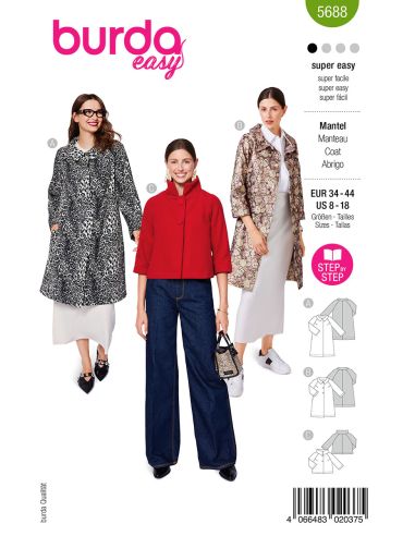 Patrón de abrigo y chaqueta - Burda 5688