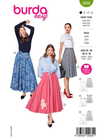 Patrón de falda - Burda 5690