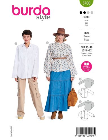 Patrón de blusa - Burda 5700