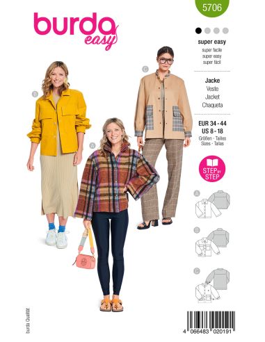 Patrón de chaqueta - Burda 5706