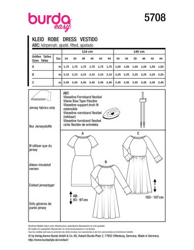 Patrón de vestido - Burda 5708