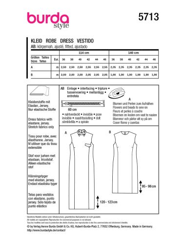 Patrón de vestido - Burda 5713