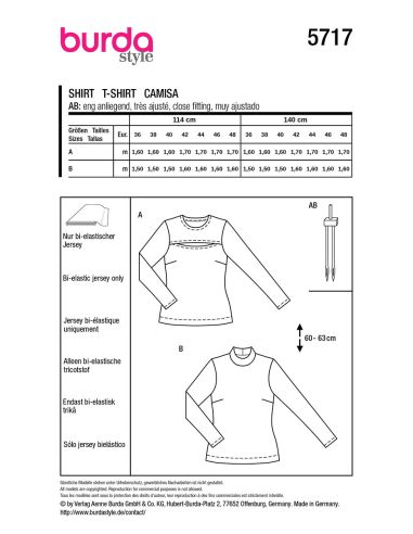 Patrón de camiseta - Burda 5717