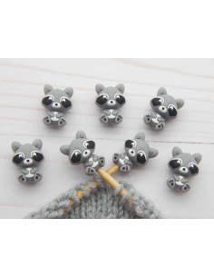 Tapones de malla para agujas de tejer - Pequeño mapache 2