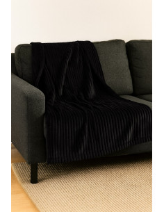 Tejido minky de grandes costillas - Negro 2