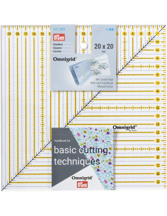 Regla de patchwork Omnigrid cuadrada 20 x 20 cm