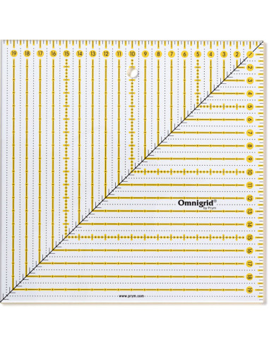 Regla de patchwork Omnigrid cuadrada 20 x 20 cm