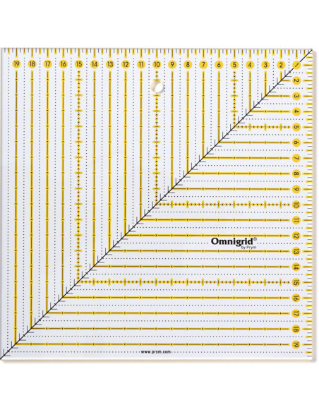 Regla de patchwork Omnigrid cuadrada 20 x 20 cm