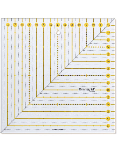 Regla de patchwork Omnigrid cuadrada de 8 x 8 pulgadas