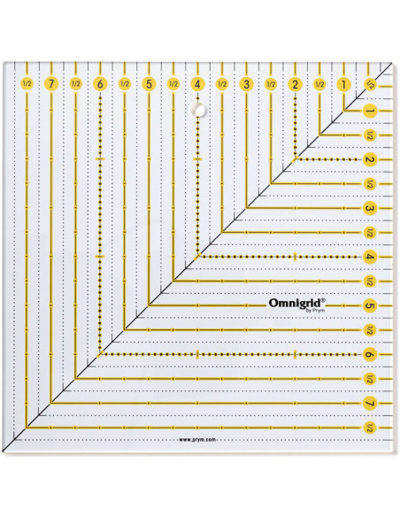 Regla de patchwork Omnigrid cuadrada de 8 x 8 pulgadas