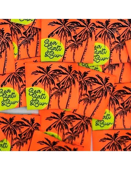 Lote de 5 etiquetas tejidas para coser Sea Salt & Sun