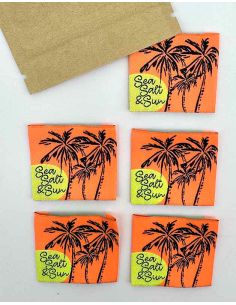 Lote de 5 etiquetas tejidas para coser Sea Salt & Sun 2