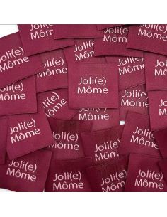 Lote de 5 etiquetas tejidas para coser Joli Môme burdeos