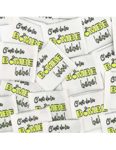 Lote de 5 etiquetas tejidas para coser ¡Es una bomba Bebé!