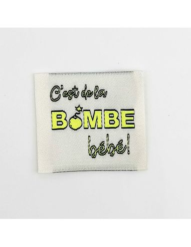 Lote de 5 etiquetas tejidas para coser ¡Es una bomba Bebé!