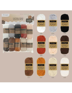 Paquete de 10 ovillos Scheepjes Catona Colour Pack - Cookies 2
