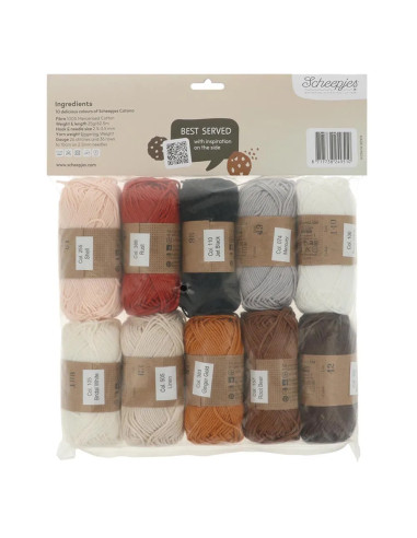 Paquete de 10 ovillos Scheepjes Catona Colour Pack - Cookies