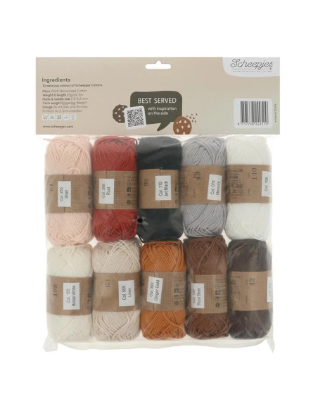 Paquete de 10 ovillos Scheepjes Catona Colour Pack - Cookies