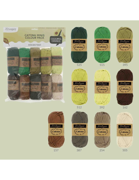 Bolsa de 10 ovillos Scheepjes Catona Colour Pack - Avocado Toast