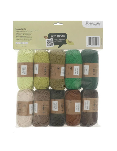 Bolsa de 10 ovillos Scheepjes Catona Colour Pack - Avocado Toast