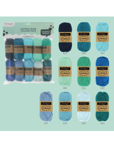 Bolsa de 10 ovillos Scheepjes Catona Colour Pack - Blueberry Fizz 2