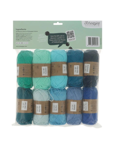 Bolsa de 10 ovillos Scheepjes Catona Colour Pack - Blueberry Fizz