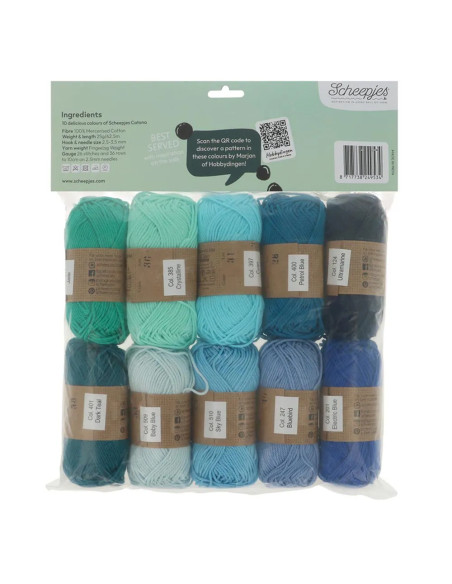 Bolsa de 10 ovillos Scheepjes Catona Colour Pack - Blueberry Fizz