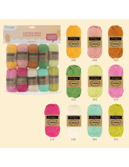 Paquete de 10 ovillos Scheepjes Catona Colour Pack - Creamsicle