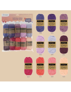 Bolsa de 10 ovillos Scheepjes Catona Colour Pack - Berry Bliss 2