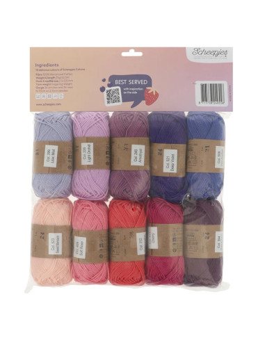 Bolsa de 10 ovillos Scheepjes Catona Colour Pack - Berry Bliss