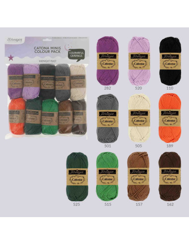 Bolsa de 10 ovillos Scheepjes Catona Colour Pack - Midnight feast