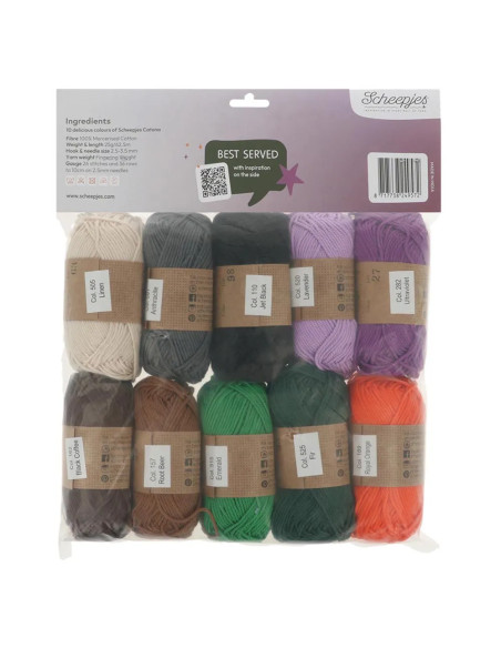 Bolsa de 10 ovillos Scheepjes Catona Colour Pack - Midnight feast