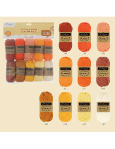 Bolsa de 10 ovillos Scheepjes Catona Colour Pack - Crème brûlée 2