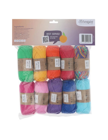 Paquete de 10 ovillos Scheepjes Catona Colour Pack - Fruit Platter