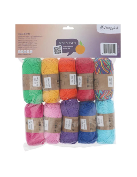 Paquete de 10 ovillos Scheepjes Catona Colour Pack - Fruit Platter