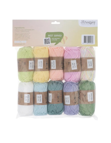 Bolsa de 10 ovillos Scheepjes Catona Colour Pack - Mezcla de malvavisco
