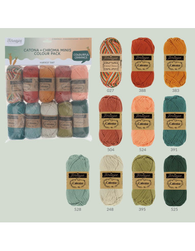 Bolsa de 10 ovillos Scheepjes Catona Colour Pack - Harvest tart