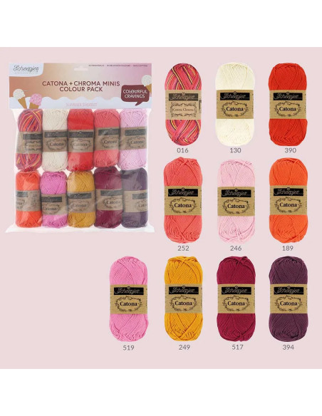 Bolsa de 10 ovillos Scheepjes Catona Colour Pack - Summer sherbet