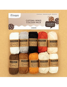 Paquete de 10 ovillos Scheepjes Catona Colour Pack - Cookies