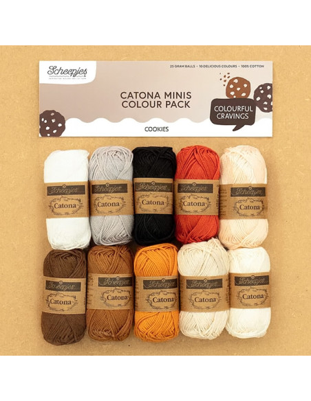 Paquete de 10 ovillos Scheepjes Catona Colour Pack - Cookies
