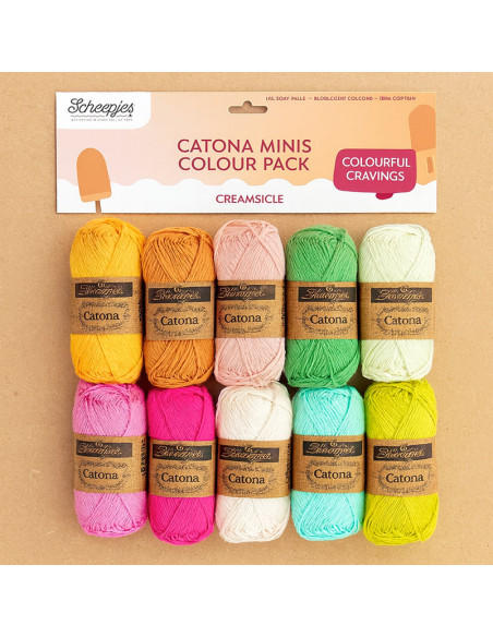 Paquete de 10 ovillos Scheepjes Catona Colour Pack - Creamsicle
