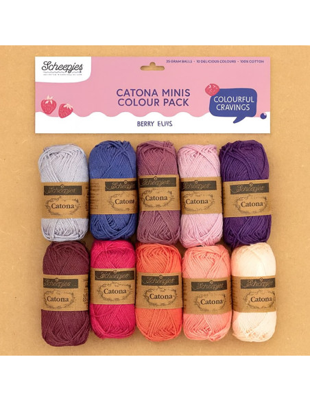 Bolsa de 10 ovillos Scheepjes Catona Colour Pack - Berry Bliss