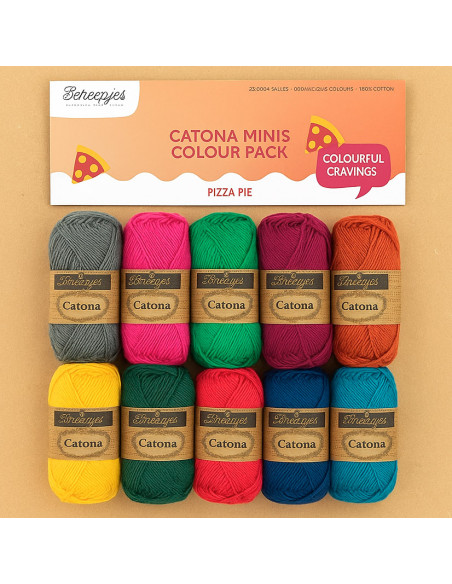 Bolsa de 10 ovillos Scheepjes Catona Colour Pack - Pizza pie