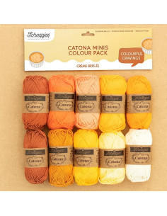 Bolsa de 10 ovillos Scheepjes Catona Colour Pack - Crème brûlée