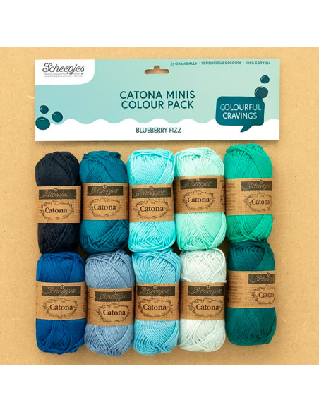 Bolsa de 10 ovillos Scheepjes Catona Colour Pack - Blueberry Fizz