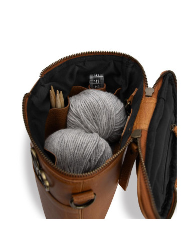 Bolsa de almacenamiento de cuero para tejido Muud Grace - Whisky
